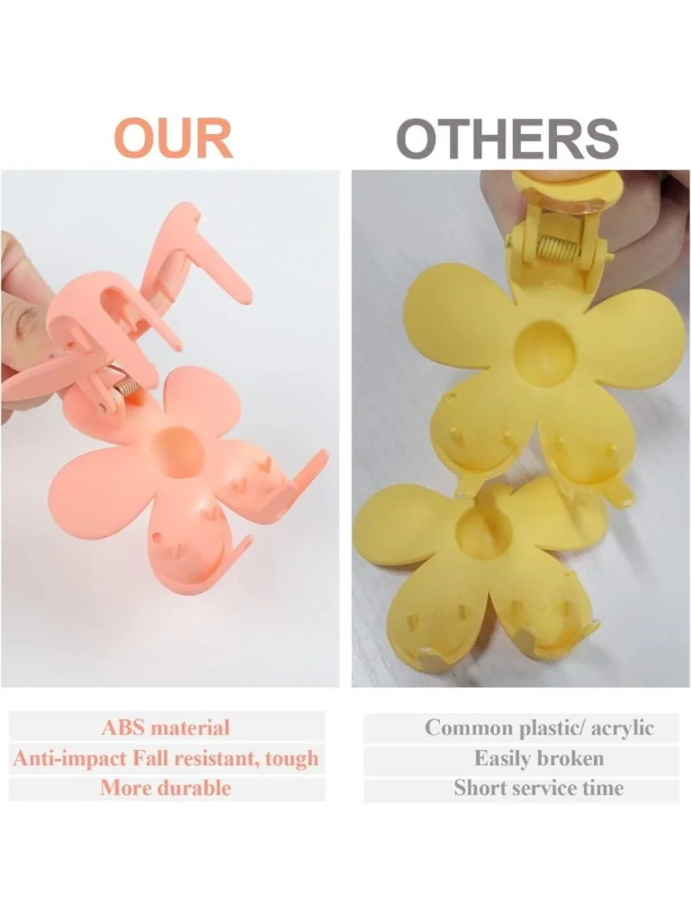 7 PCS Flower Claw Clips for Thick Hair - Non-Slip Hair Accessories, Gift Set